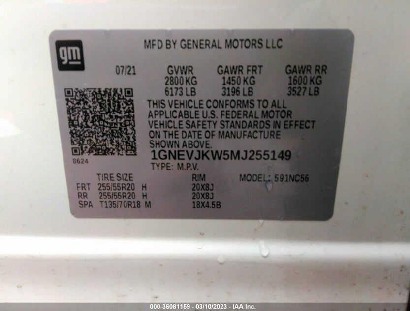 1GNEVJKW5MJ255149