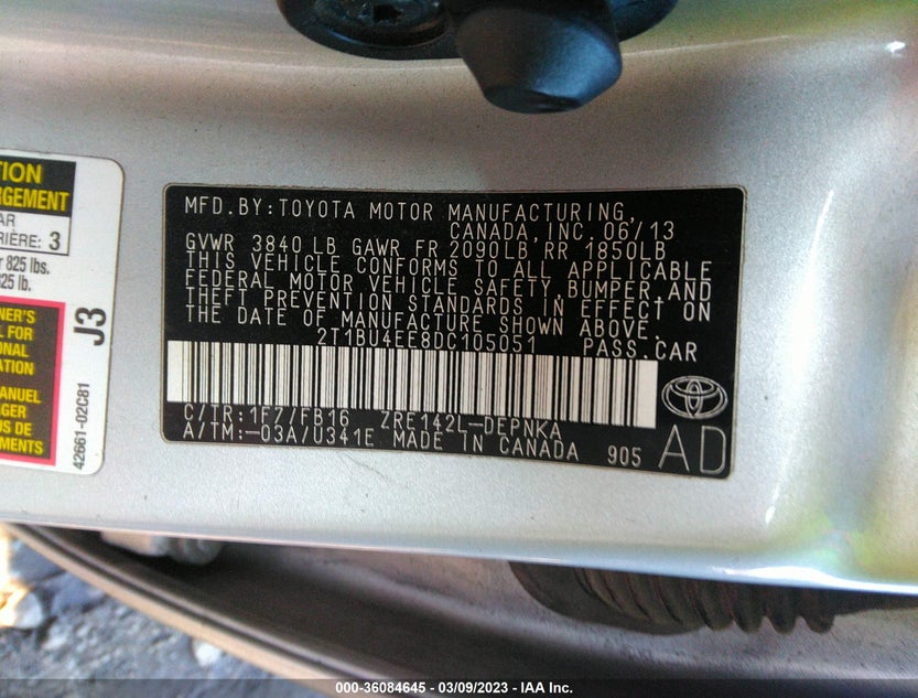 2T1BU4EE8DC105051