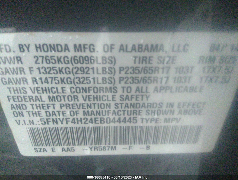 5FNYF4H24EB044445