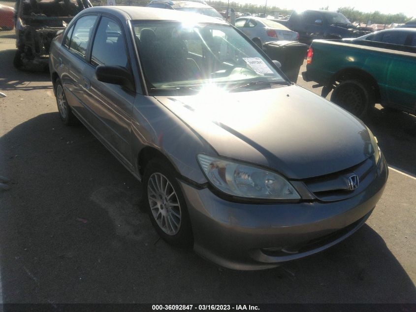 2005 Honda Civic Lx VIN: 2HGES16585H623296 Lot: 36092847