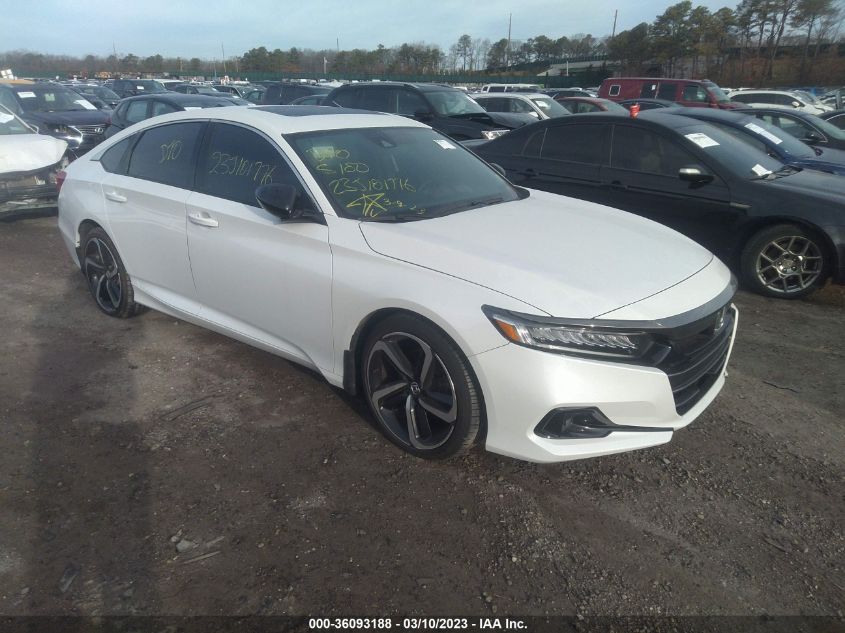 2021 Honda Accord Sport VIN: 1HGCV1F3XMA016889 Lot: 36093188