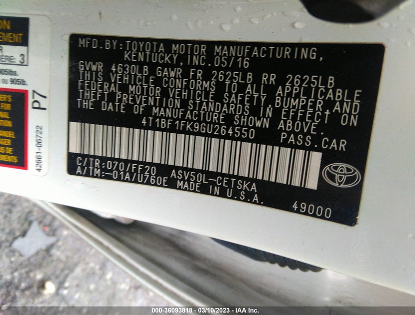 4T1BF1FK9GU264550
