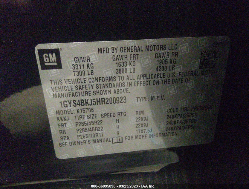 1GYS4BKJ5HR200923