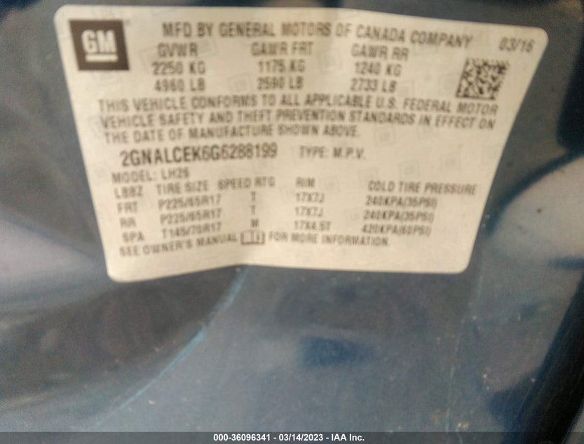 2GNALCEK6G6288199