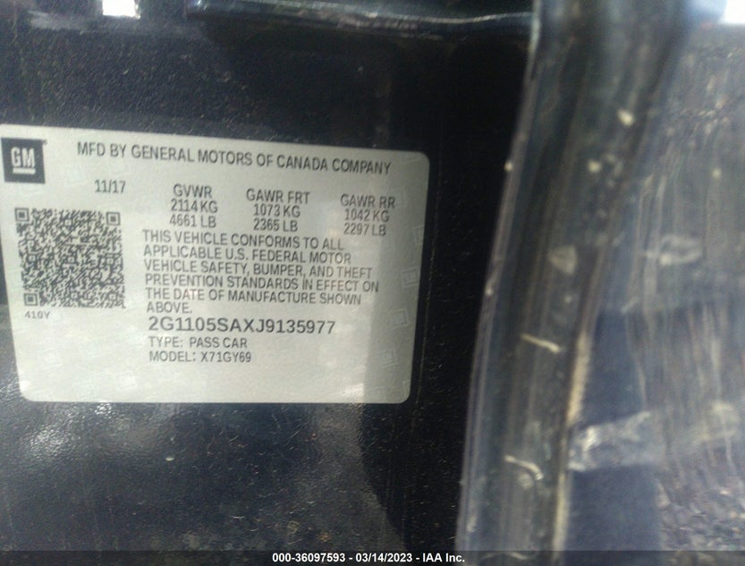 2G1105SAXJ9135977