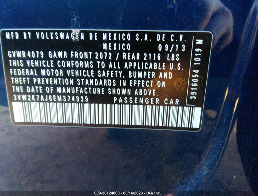 3VW2K7AJ6EM374939