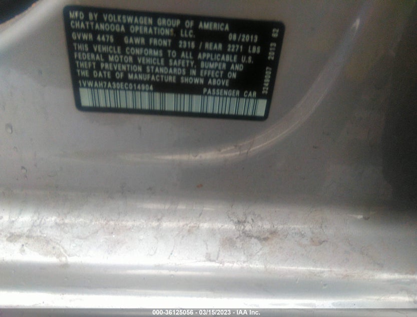 1VWAH7A30EC014904