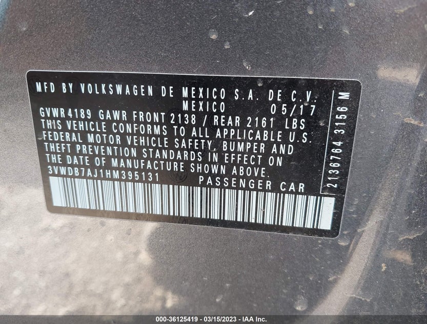 3VWDB7AJ1HM395131
