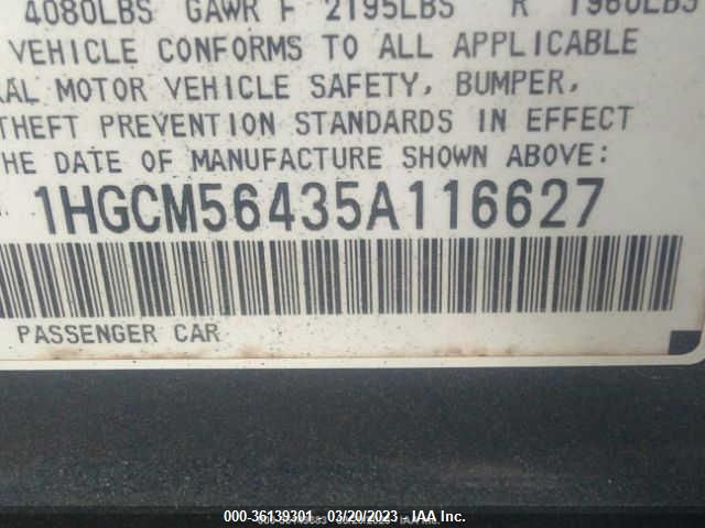 1HGCM56435A116627 2005 Honda Accord 2.4 Lx