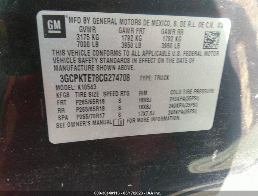 3GCPKTE78CG274708
