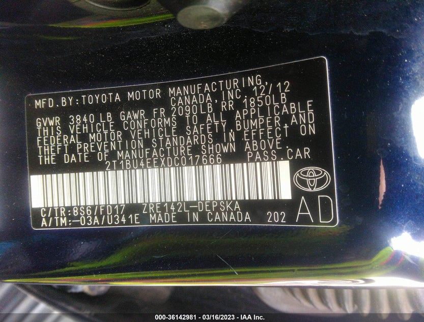 2T1BU4EEXDC017666