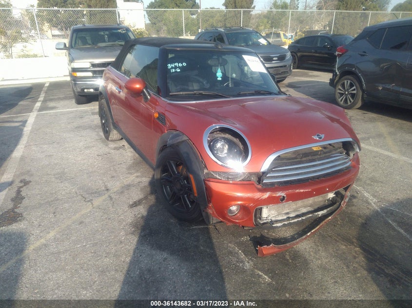 2013 Mini Convertible Cooper VIN: WMWZN3C52DT568530 Lot: 36143682