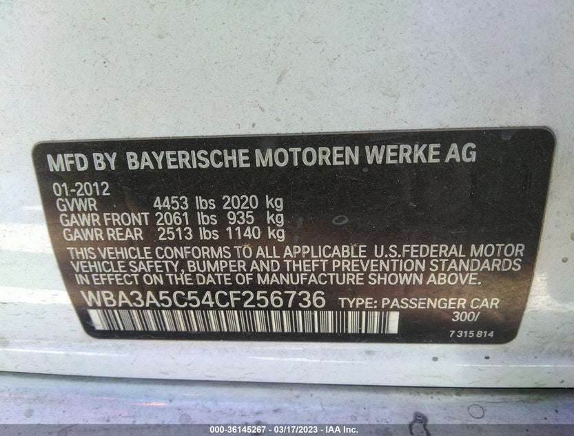 WBA3A5C54CF256736