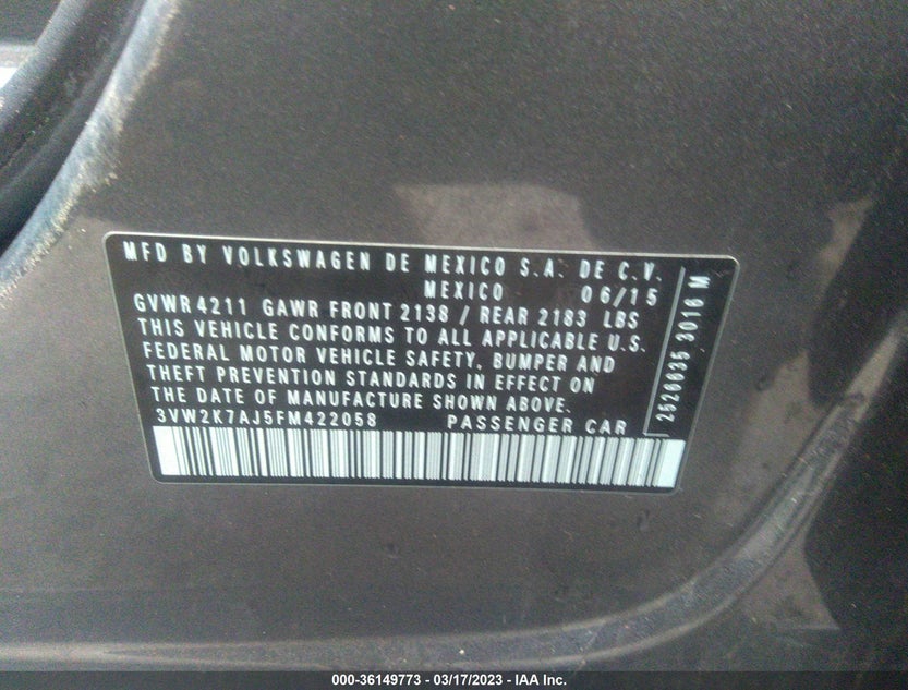 3VW2K7AJ5FM422058