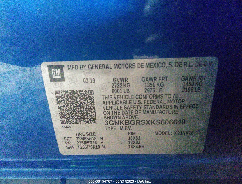 3GNKBGRSXKS606649