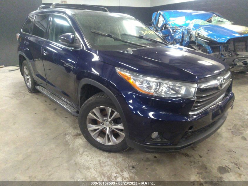 2015 Toyota Highlander Xle V6 VIN: 5TDJKRFH4FS189659 Lot: 36157599