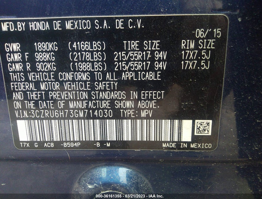 3CZRU6H73GM714030