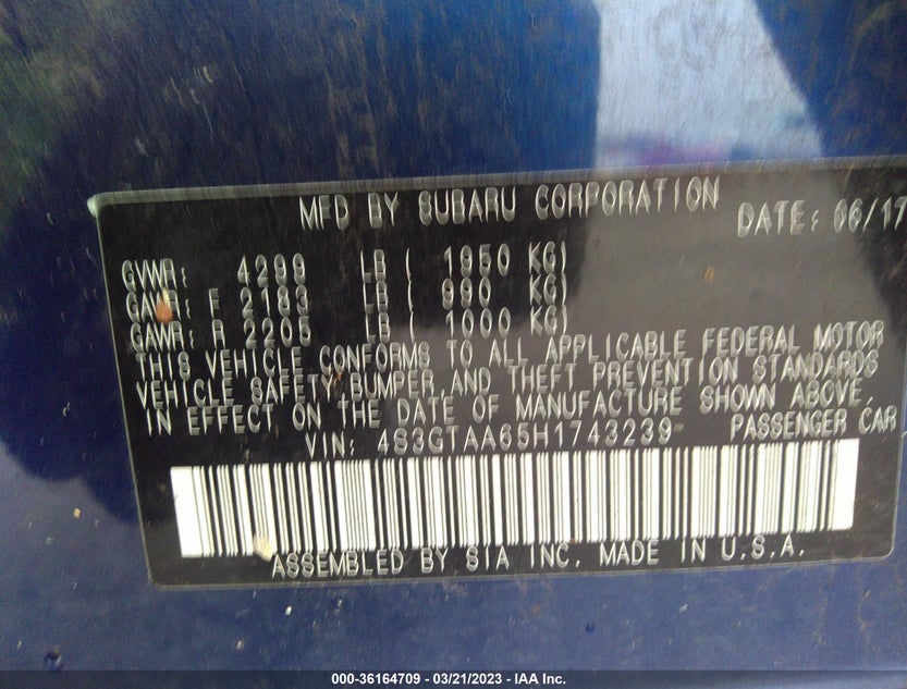 4S3GTAA65H1743239