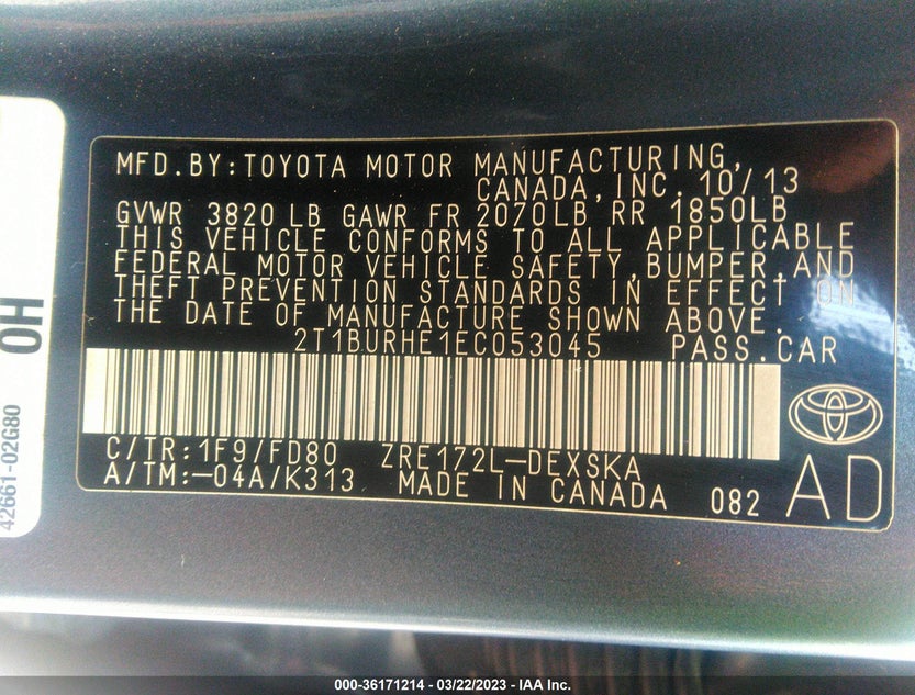 2T1BURHE1EC053045
