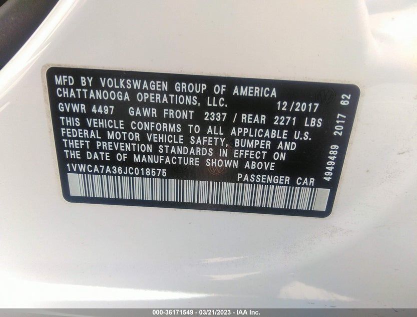1VWCA7A36JC018575