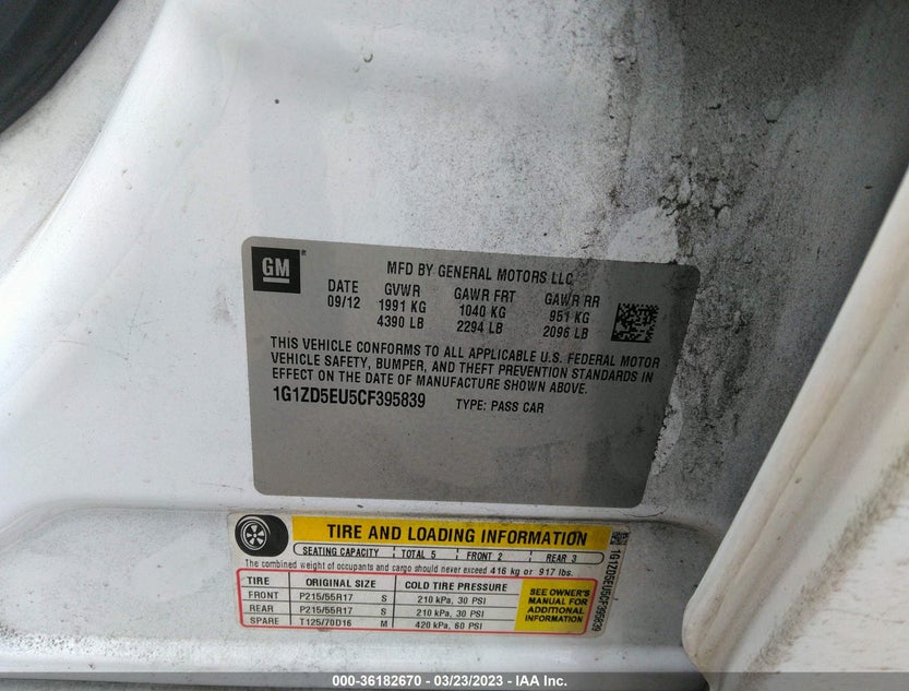 1G1ZD5EU5CF395839