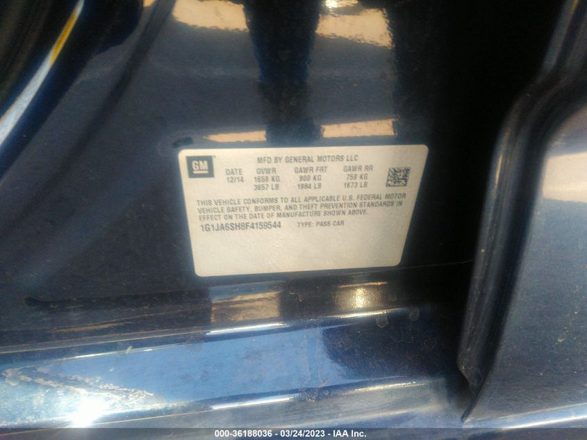 2015 Chevrolet Sonic Ls Auto VIN: 1G1JA6SH8F4159544 Lot: 36188036