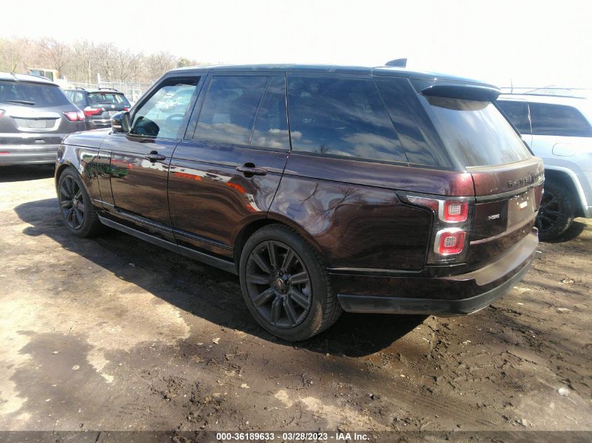 2019 Land Rover Range Rover 3.0L V6 Supercharged Hse VIN: SALGS2SV3KA533530 Lot: 36189633