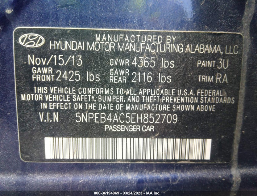 5NPEB4AC5EH852709