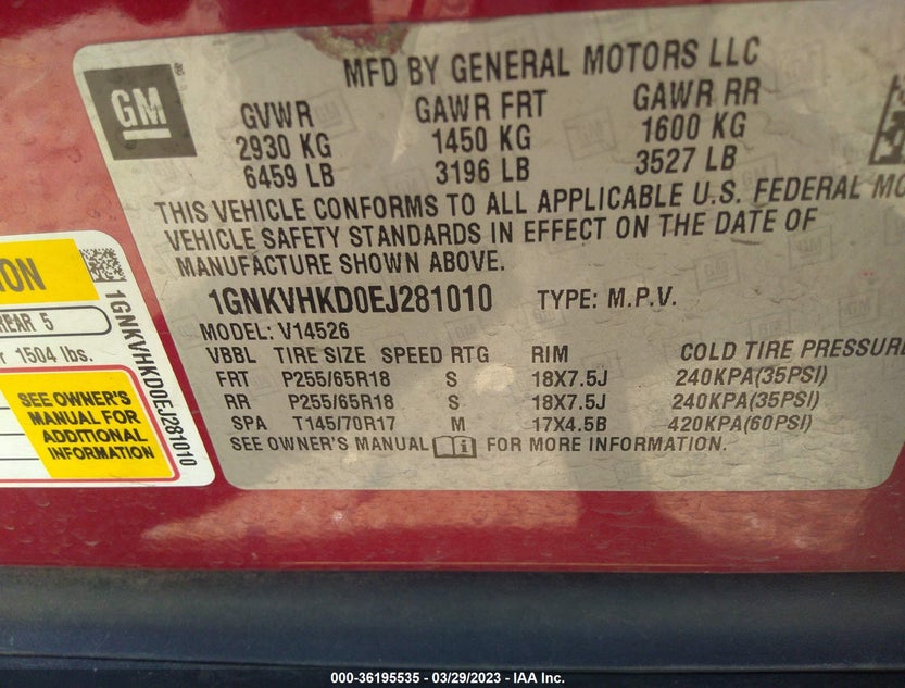 1GNKVHKD0EJ281010