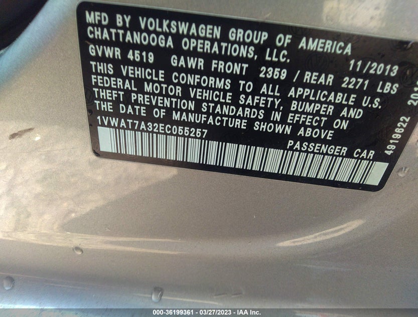 1VWAT7A32EC055257