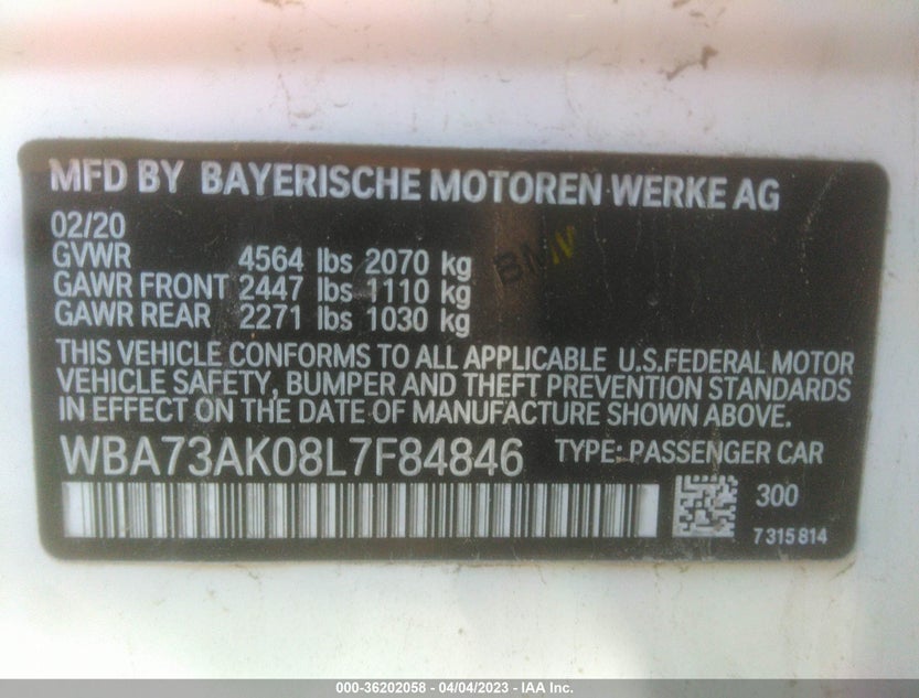 WBA73AK08L7F84846