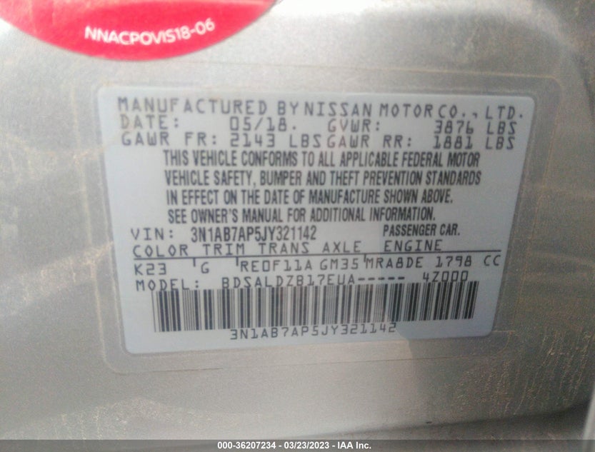 3N1AB7AP5JY321142
