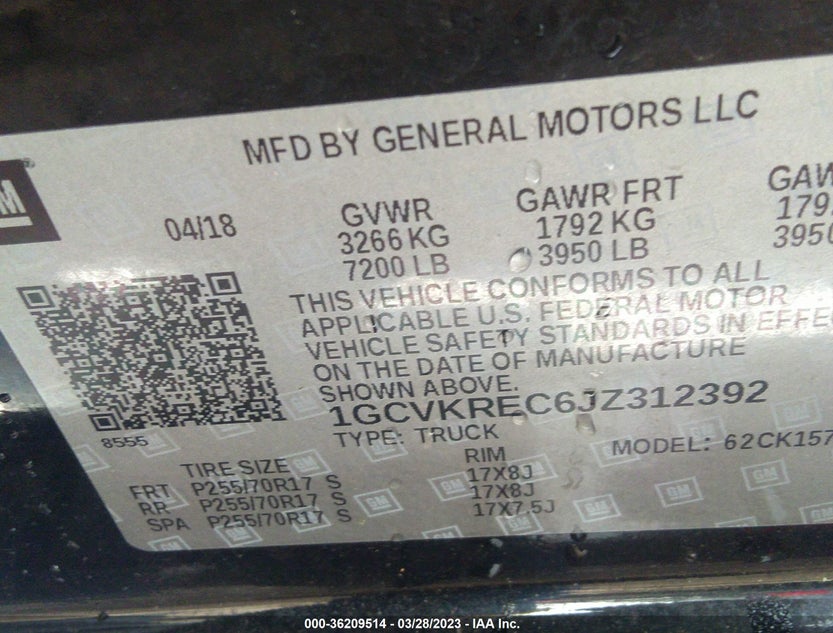 1GCVKREC6JZ312392