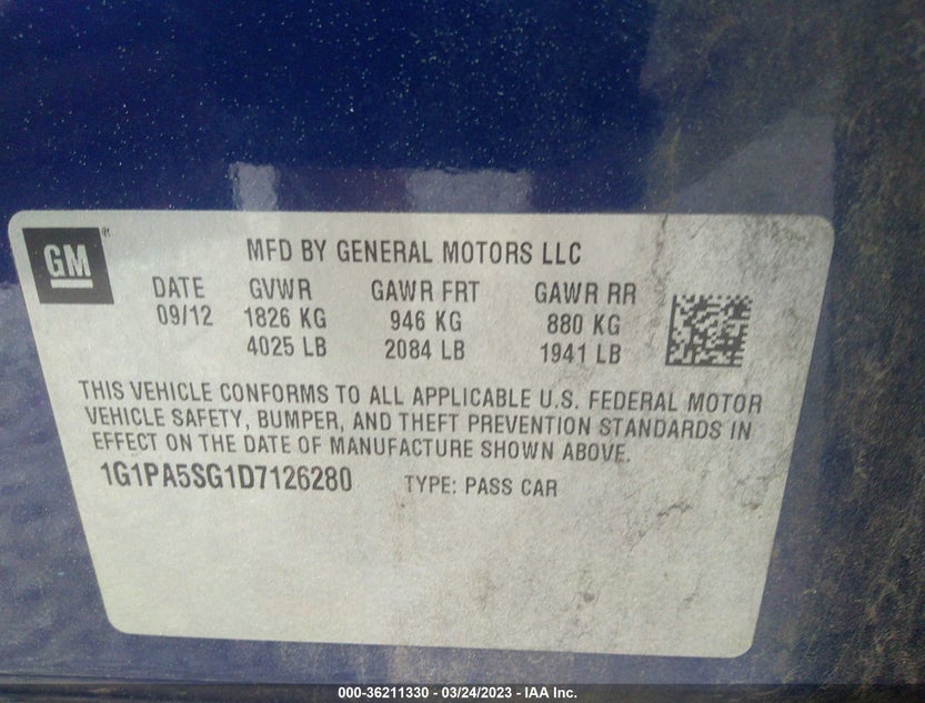 1G1PA5SG1D7126280