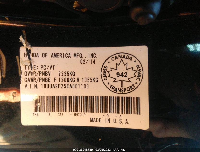 19UUA9F25EA801103