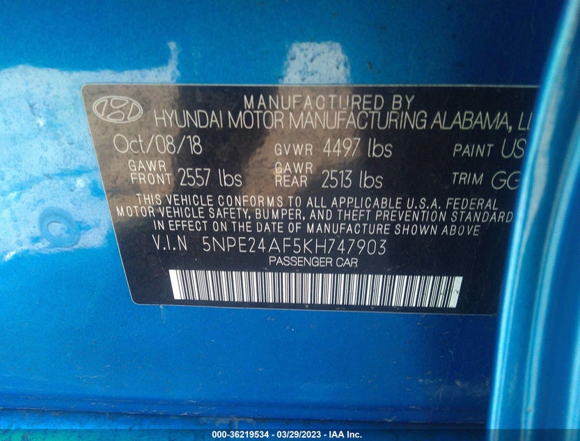 5NPE24AF5KH747903