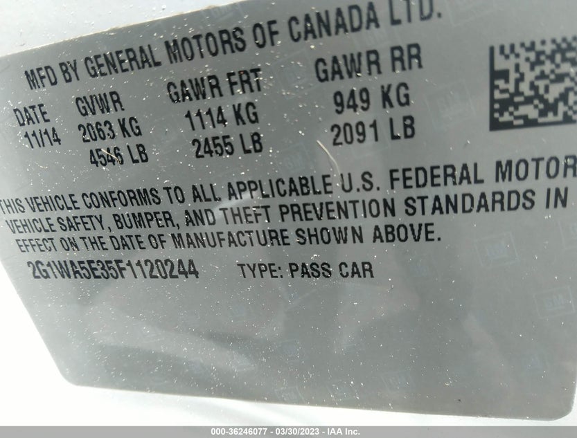 2G1WA5E35F1120244