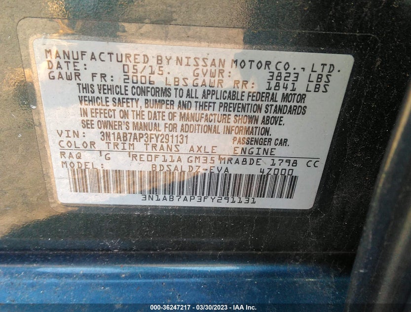 3N1AB7AP3FY291131