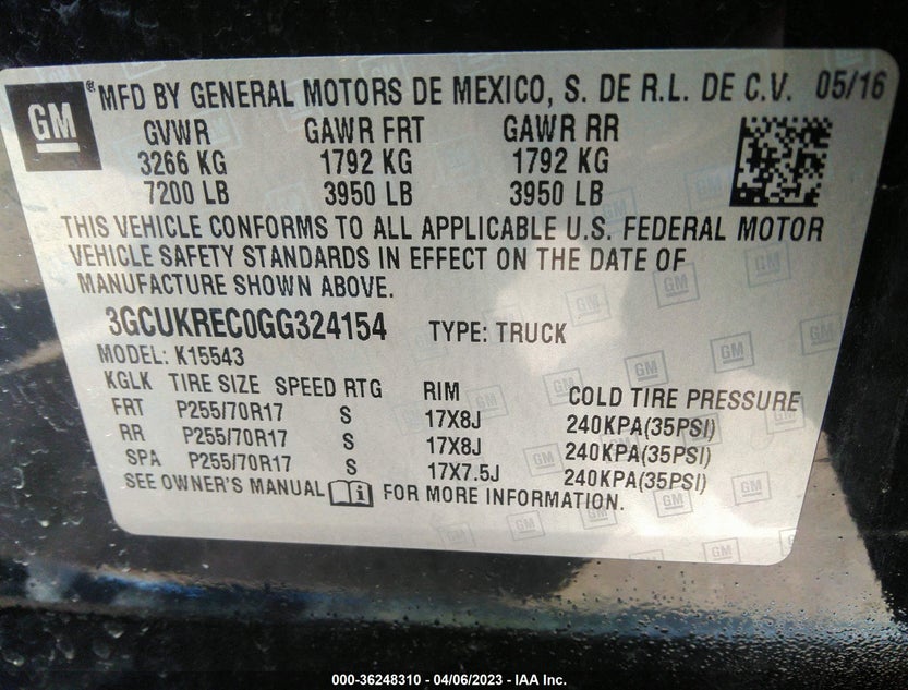 3GCUKREC0GG324154