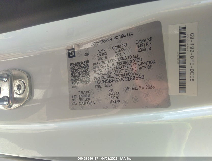 1GCHSBEAXK1168560