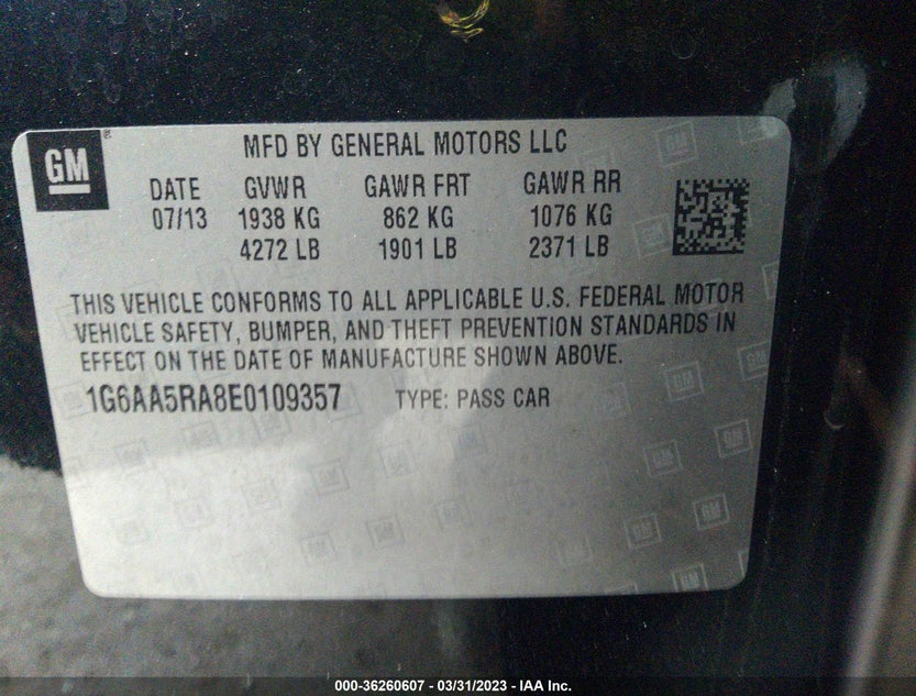 1G6AA5RA8E0109357