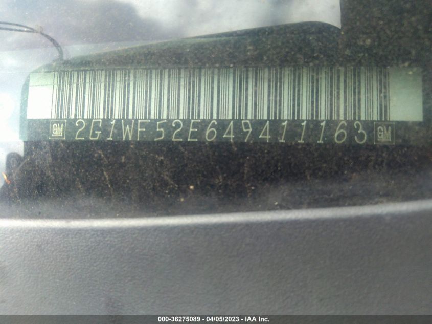 2G1WF52E649411163 2004 Chevrolet Impala