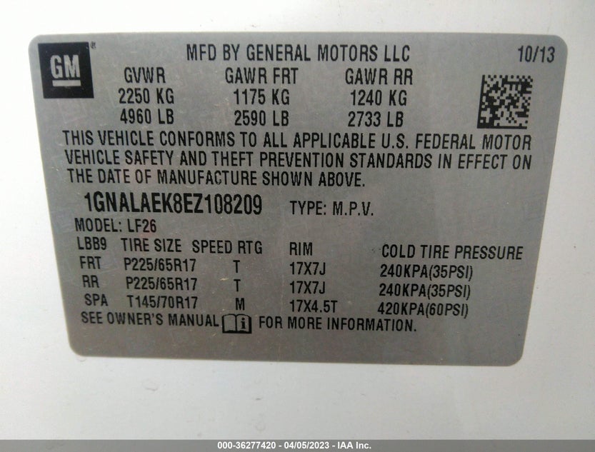1GNALAEK8EZ108209