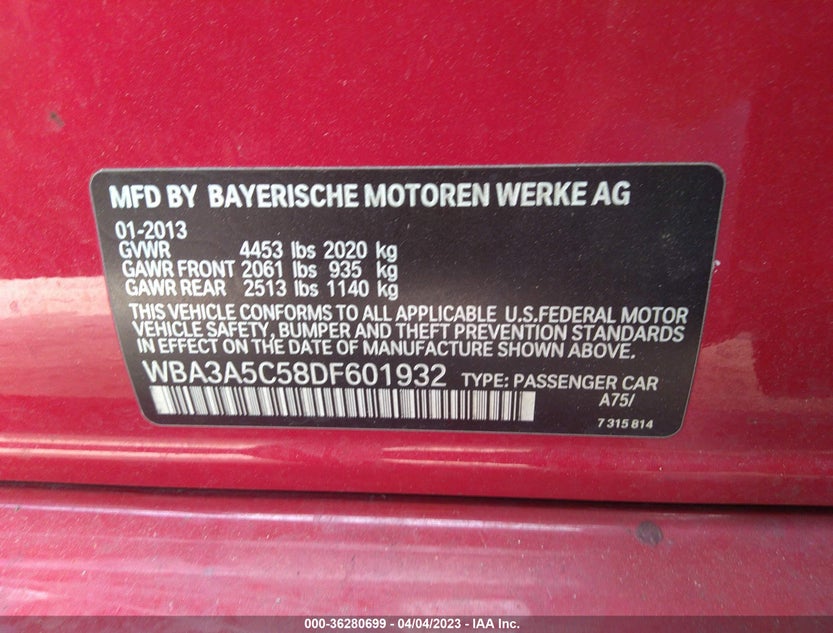 WBA3A5C58DF601932