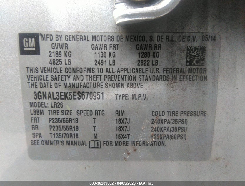 3GNAL3EK5ES670951