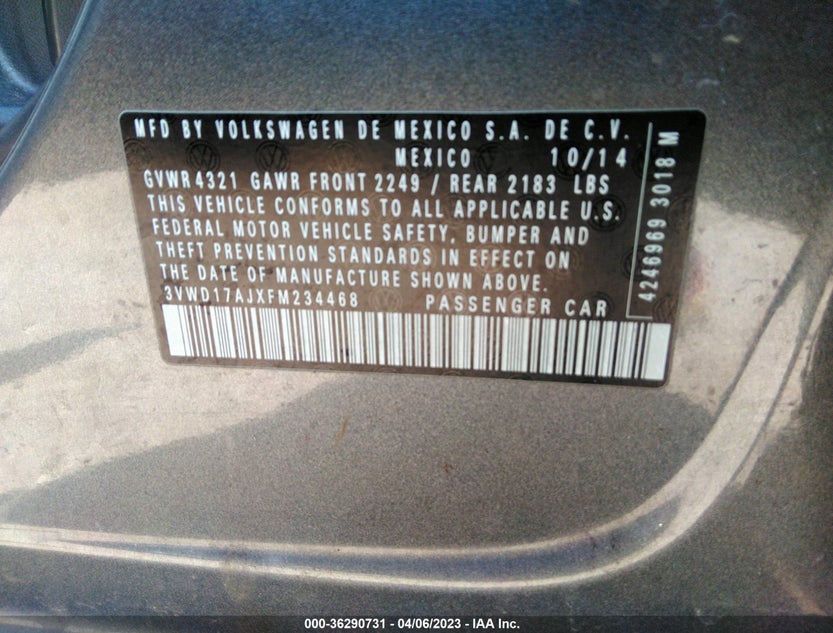 3VWD17AJXFM234468
