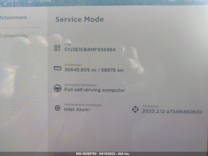 Фото: 5YJ3E1EB4MF936984 - 7