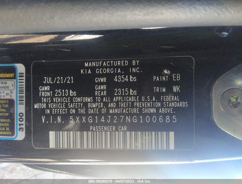 5XXG14J27NG100685
