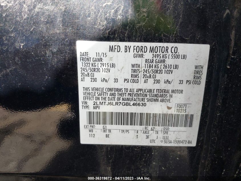 Фото: 2LMTJ6LR7GBL46630 - 9