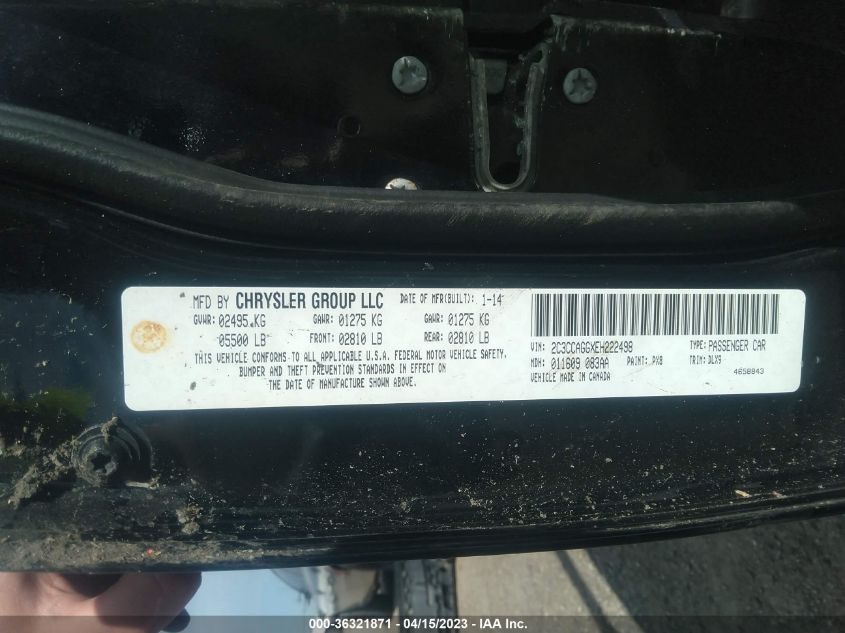 2C3CCAGGXEH222498 2014 Chrysler 300 S